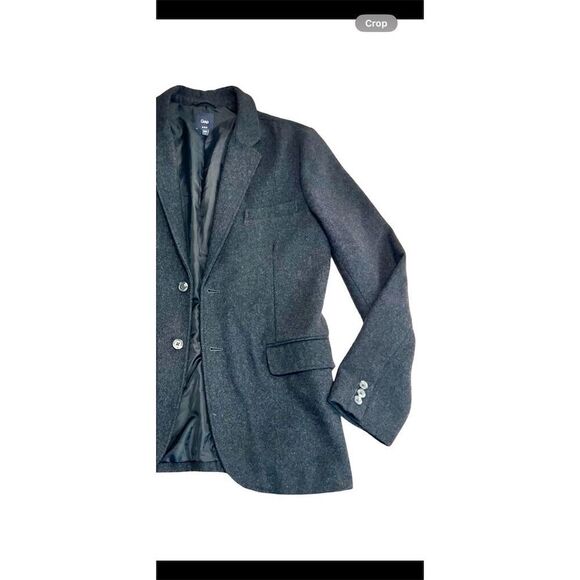 Gap Men's Gray Wool Blazer Jacket Size L Two-Button - Picture 4 of 12